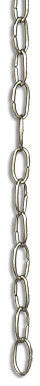 Chain #40, Small Oval Link Chain, Un-Welded Brass Wire Chain, Matte Silver