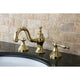 Kingston Brass Widespread Bathroom Faucet With Brass Pop-Up, Polished Brass