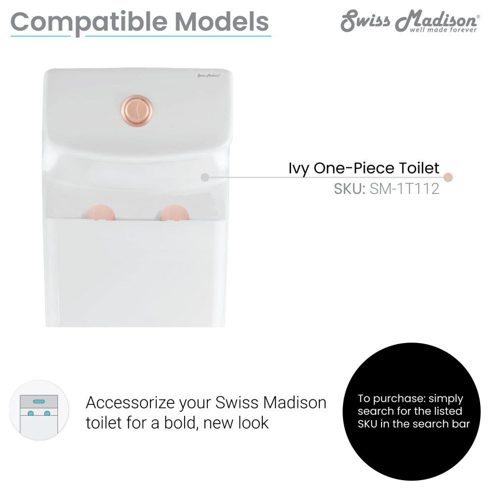 Toilet Hardware, SM-1T112, Rose Gold