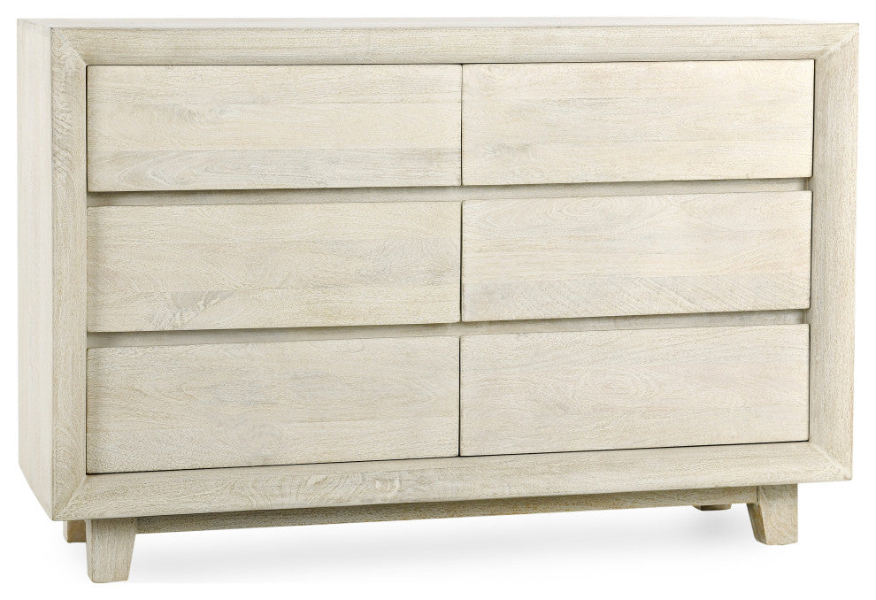 Reece Six-Drawer Mango Wood Dresser, Sand