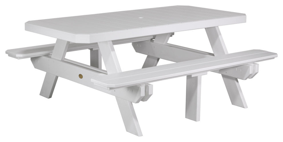 Poly 6' Rectangle Picnic Table, White