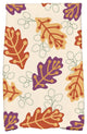 Retro Leaves Floral Print Hand Towel, Purple