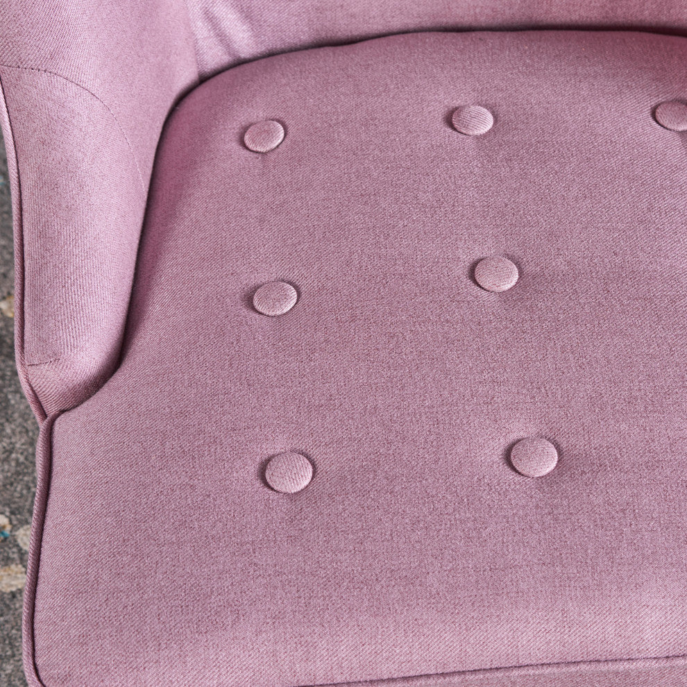 GDF Studio Adelina Contemporary Upholstered Accent Chair with Nailhead Trim, Light Lavender