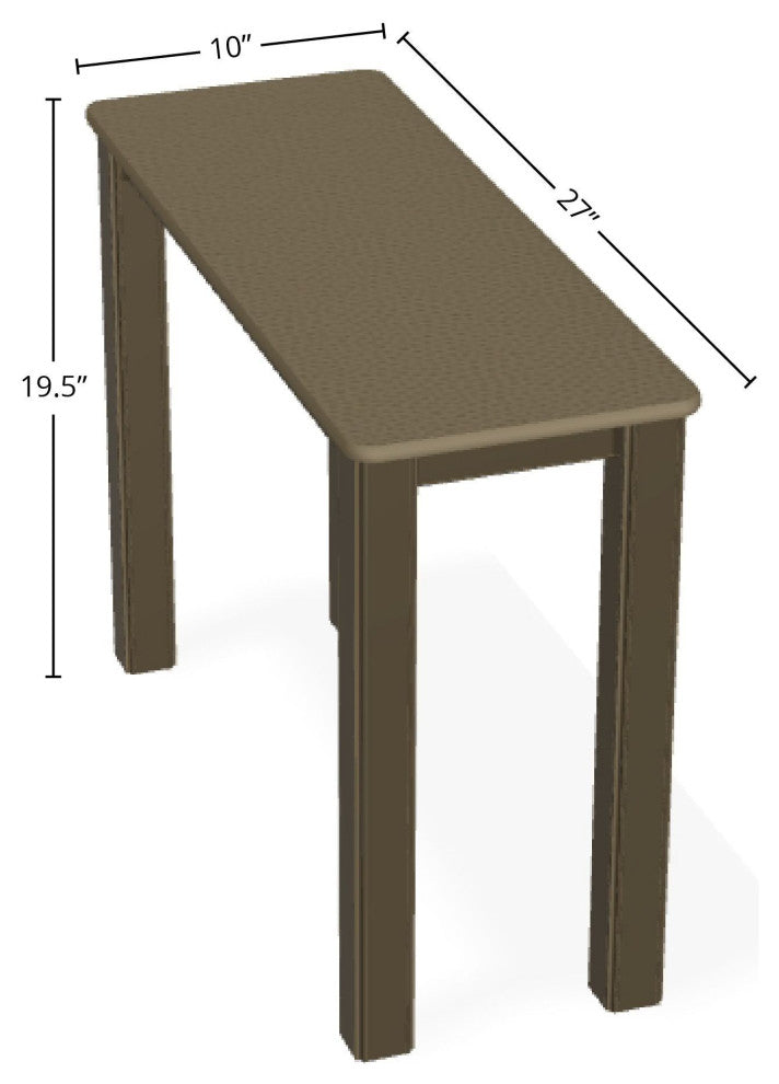 10" x 27" Marine Grade Outdoor End Table, Beachwood