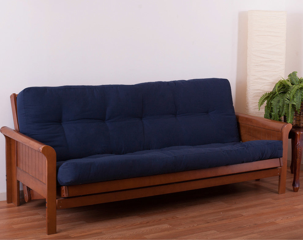 Blazing Needles Renewal 5" Twill Full Futon Mattress, Navy