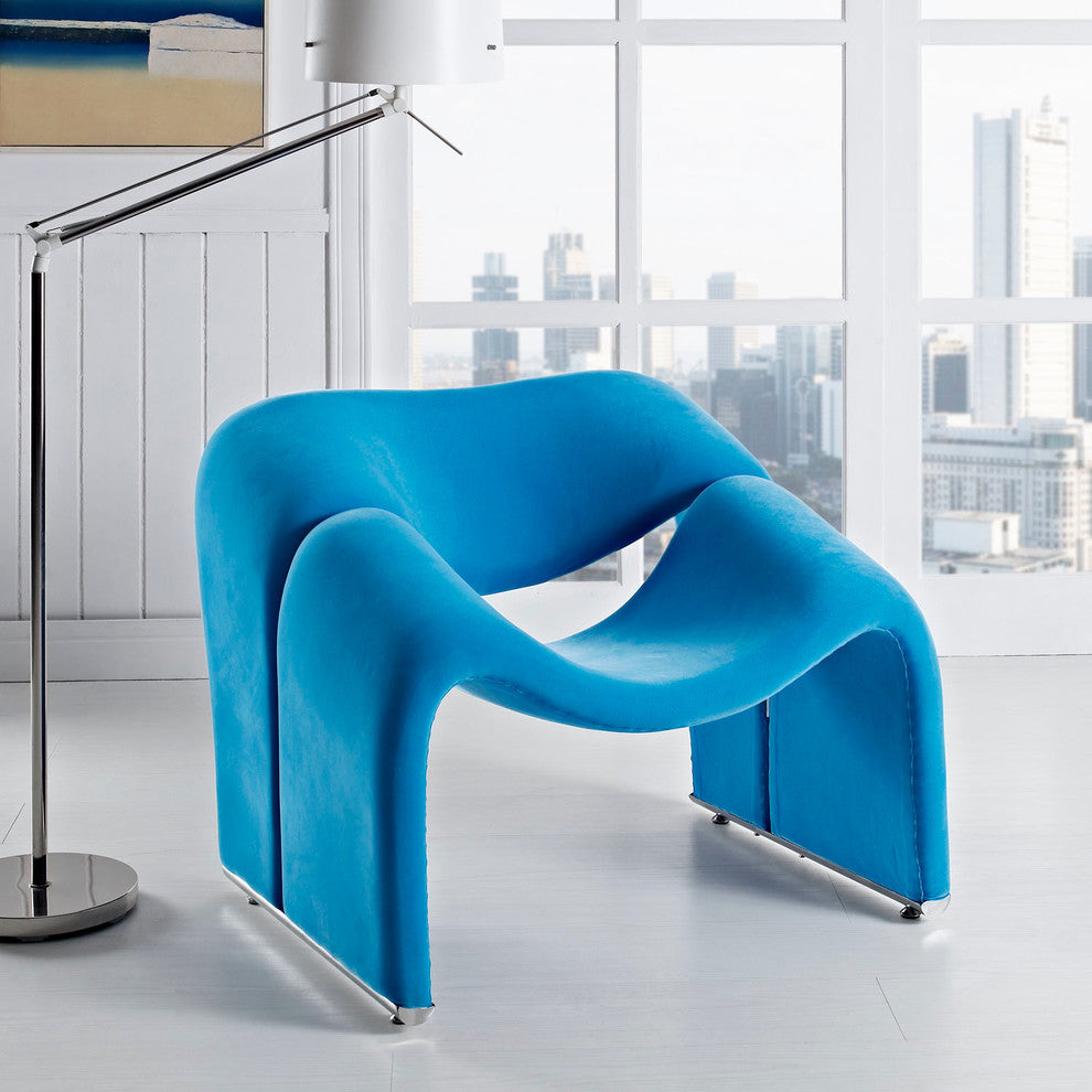 Modern Contemporary Living Room Lounge Chair Blue