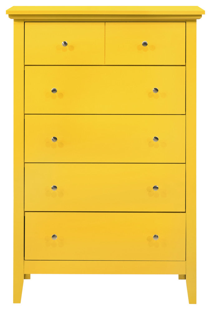 Hammond 5-drawer Wooden Chest Dresser, Yellow