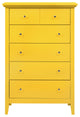 Hammond 5-drawer Wooden Chest Dresser, Yellow