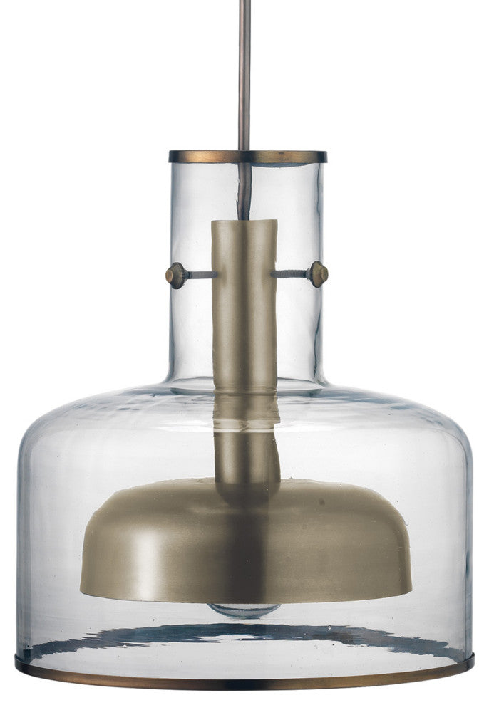 Clyde Glass 1-Light Metal and Glass Pendant