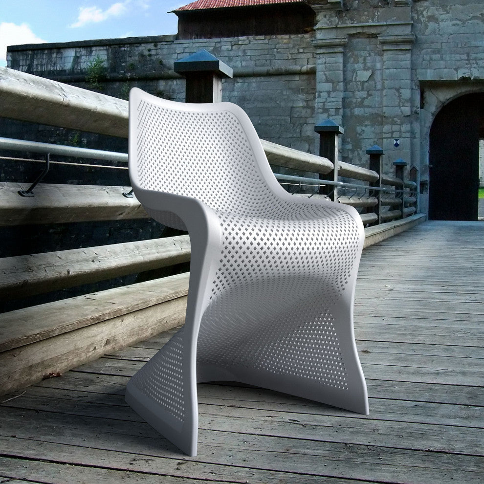 Compamia Bloom Outdoor Dining Chairs, Set of 2, White