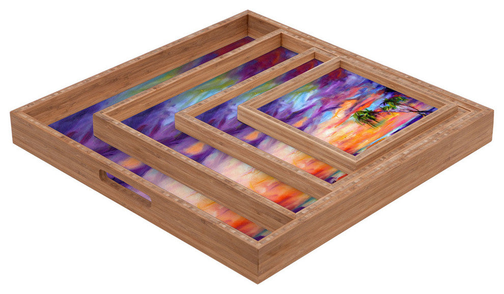 Ginette Fine Art Florida Palms Beach Square Tray