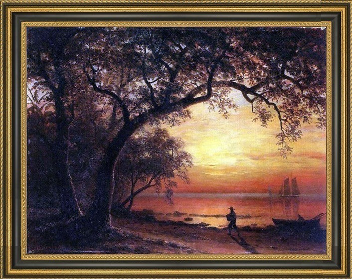 Albert Bierstadt Island of New Providence Framed Premium Canvas Print, 18"x24"