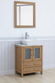 Vanity Art Bathroom Vanity Set With Sink, Natural Oak, 24", Standard Mirror