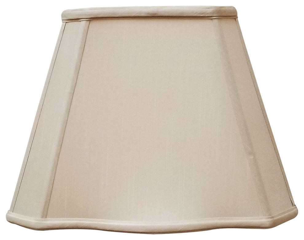 Fancy Bottom Rectangle Basic Lampshade, Beige, 10"