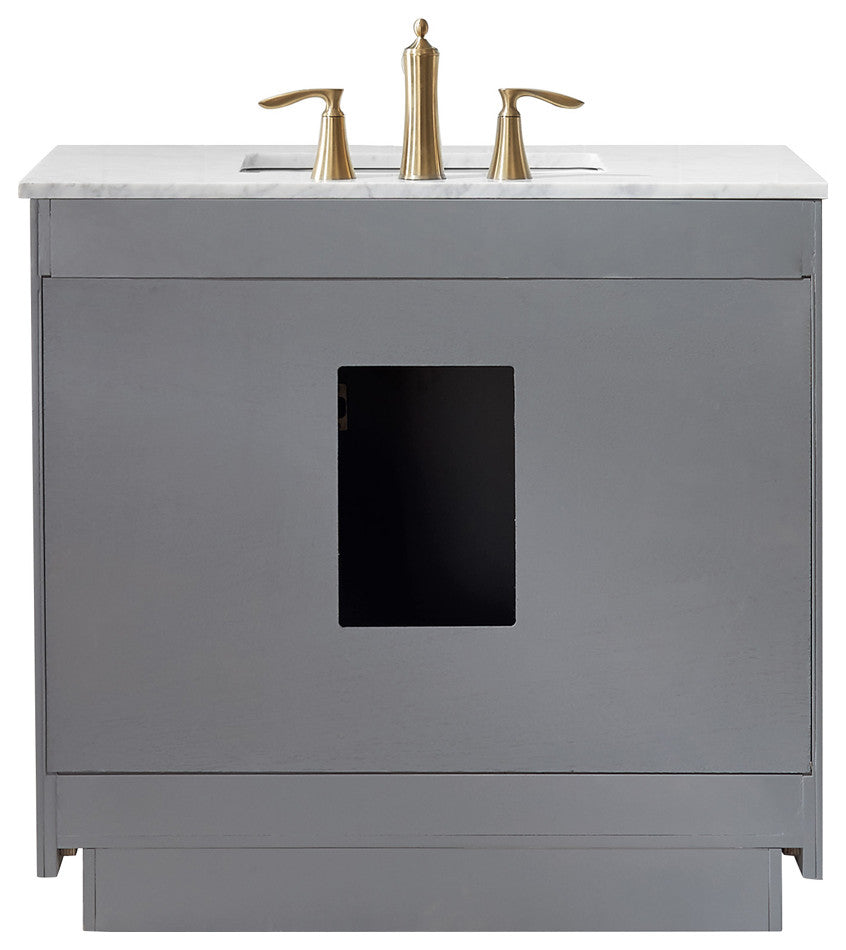 Ivy Gray Bathroom Vanity Set, 36", With Mirror