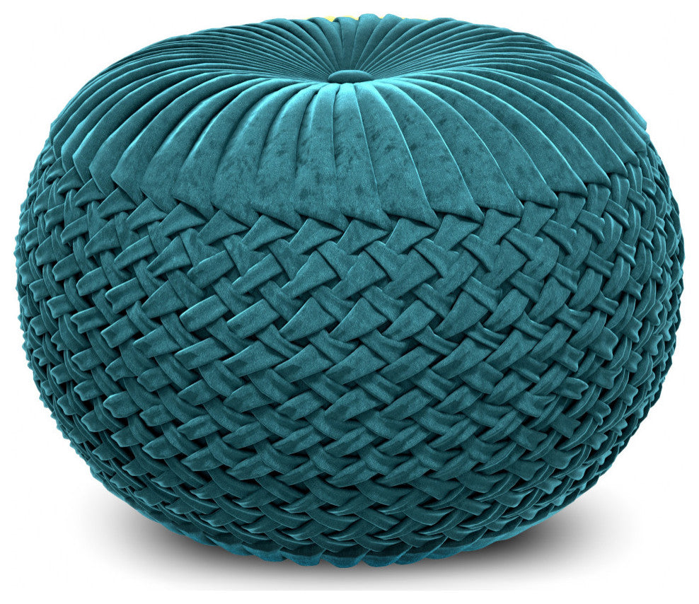 Grafton Velvet Round Pouf