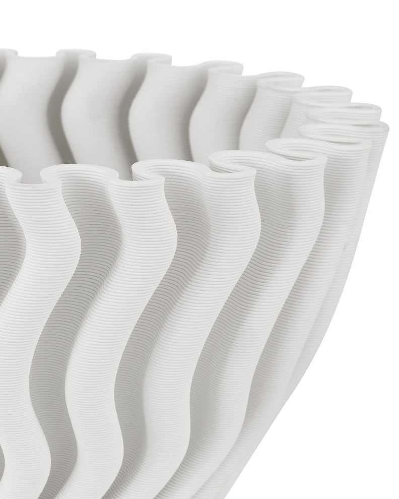 Ripple White Vase