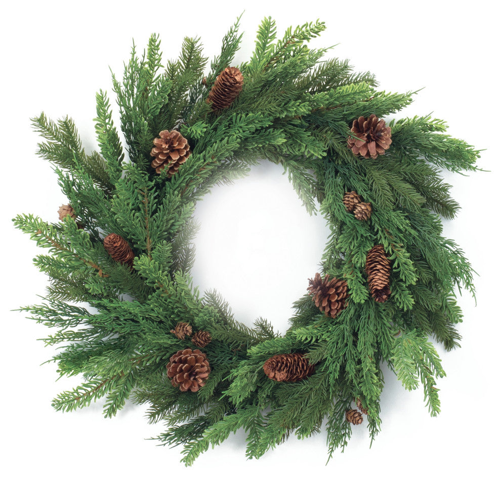 Mixed Pine Cone Wreath 27"D