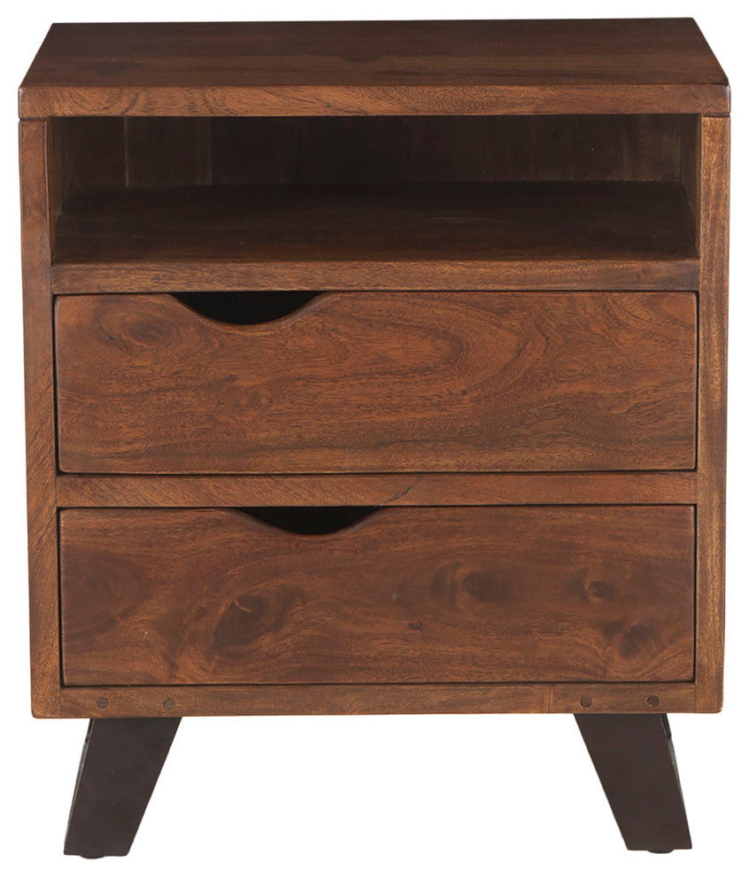 Nottingham 23-Inch Acacia Wood Night Chest in Walnut Finish