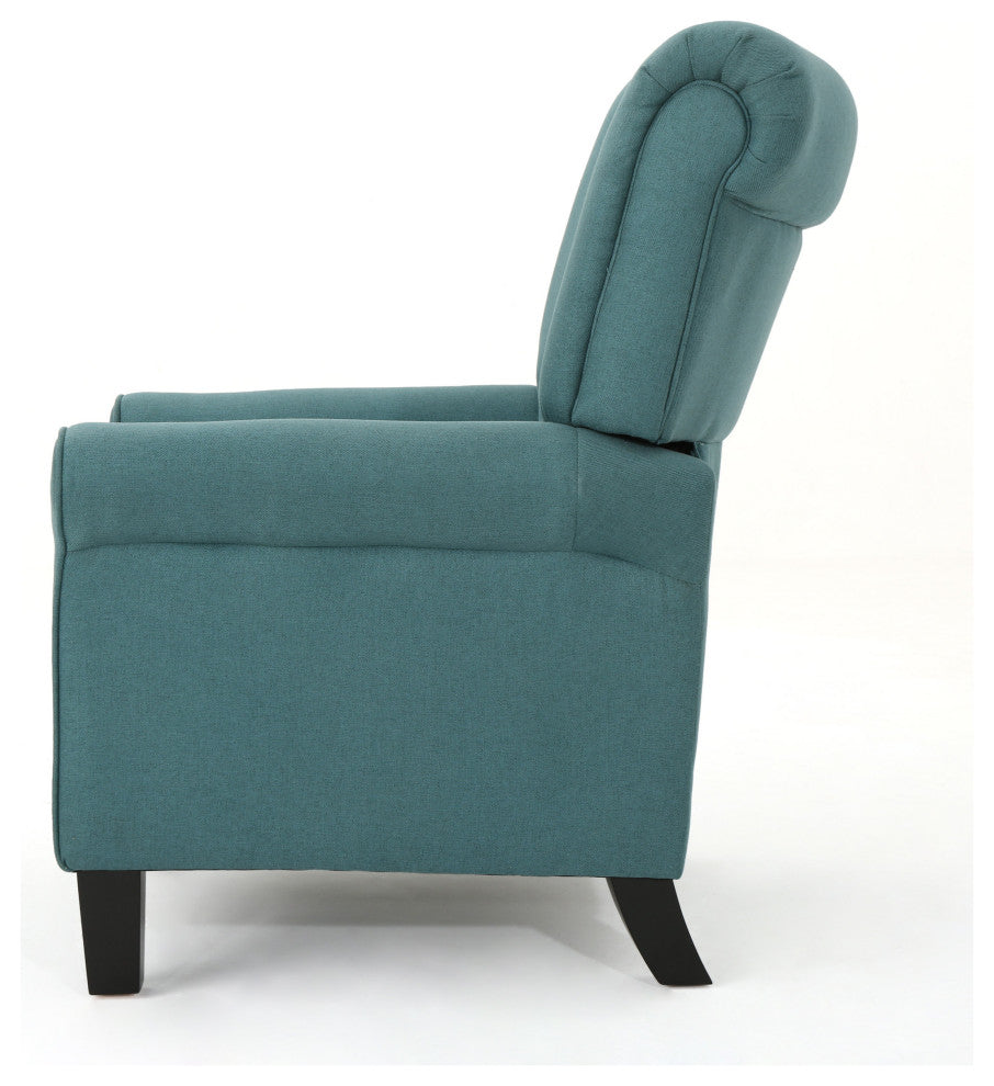 GDF Studio Thelma Traditional Fabric Recliner, Dark Teal