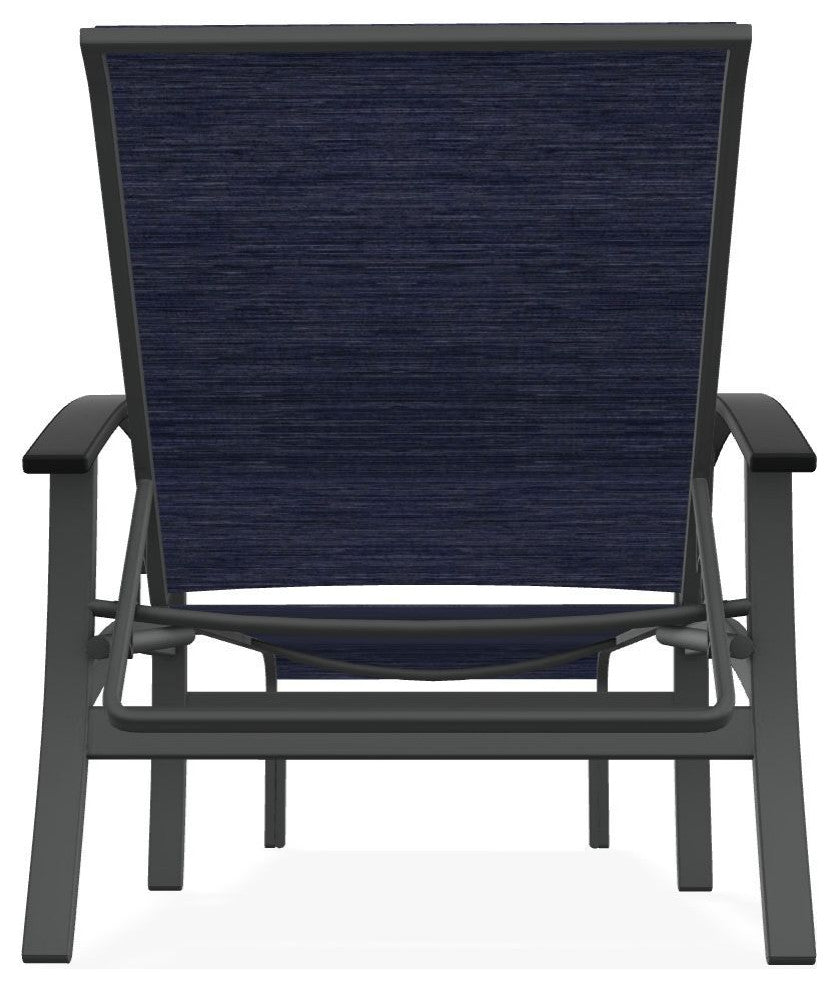 Belle Isle Sling 4-Position Outdoor Chaise Lounge, Collect Indigo/Graphite