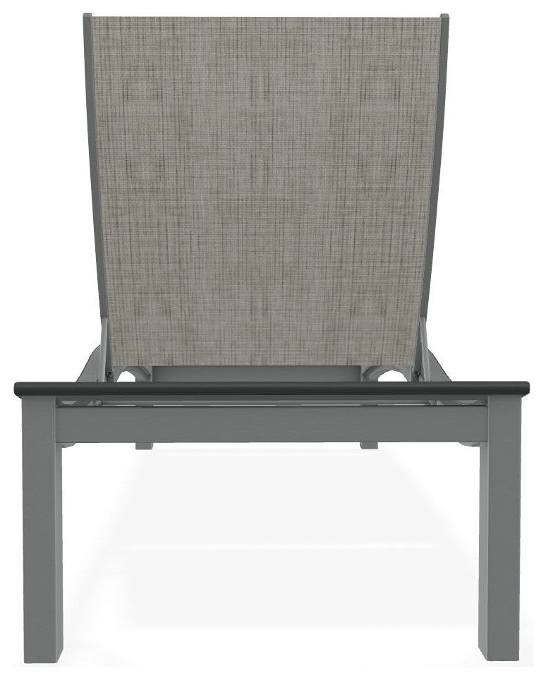 Bazza Sling 4-Position Contour Outdoor Chaise Lounge, Smoke/Graphite