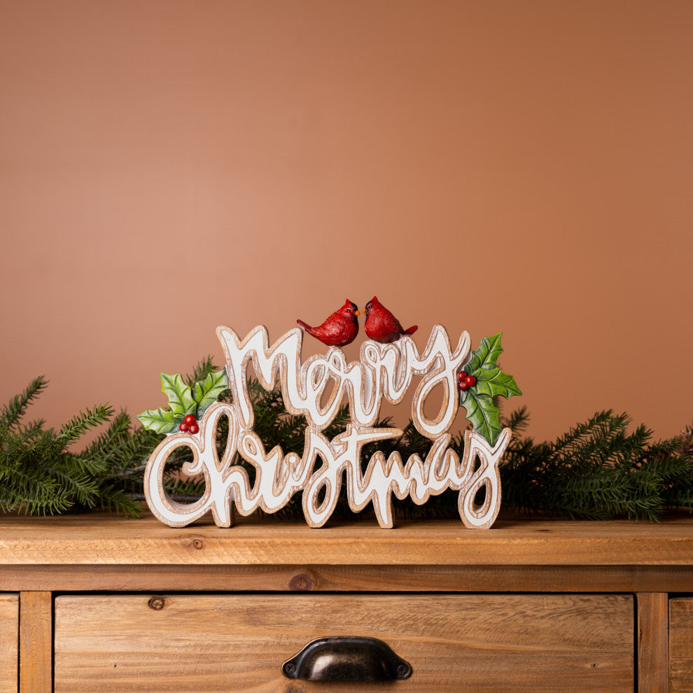 Merry Christmas Tabletop Sign, Set of 2
