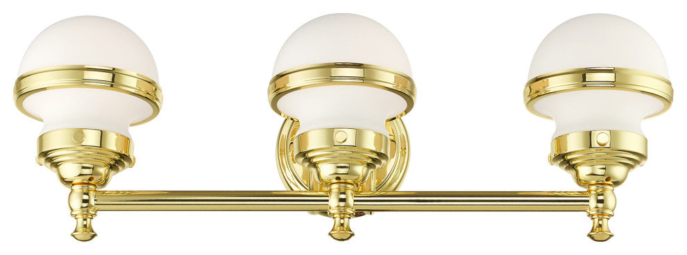 Livex Lighting Oldwick 3 Light Polished Brass Vanity Sconce