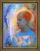 Odilon Redon Young Girl Facing Left - 21" x 28" Framed Premium Canvas Print