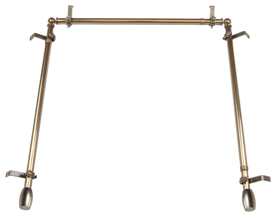 Julie Multi Angle Ceiling Rod 48-84", Antique Brass, Three Sided