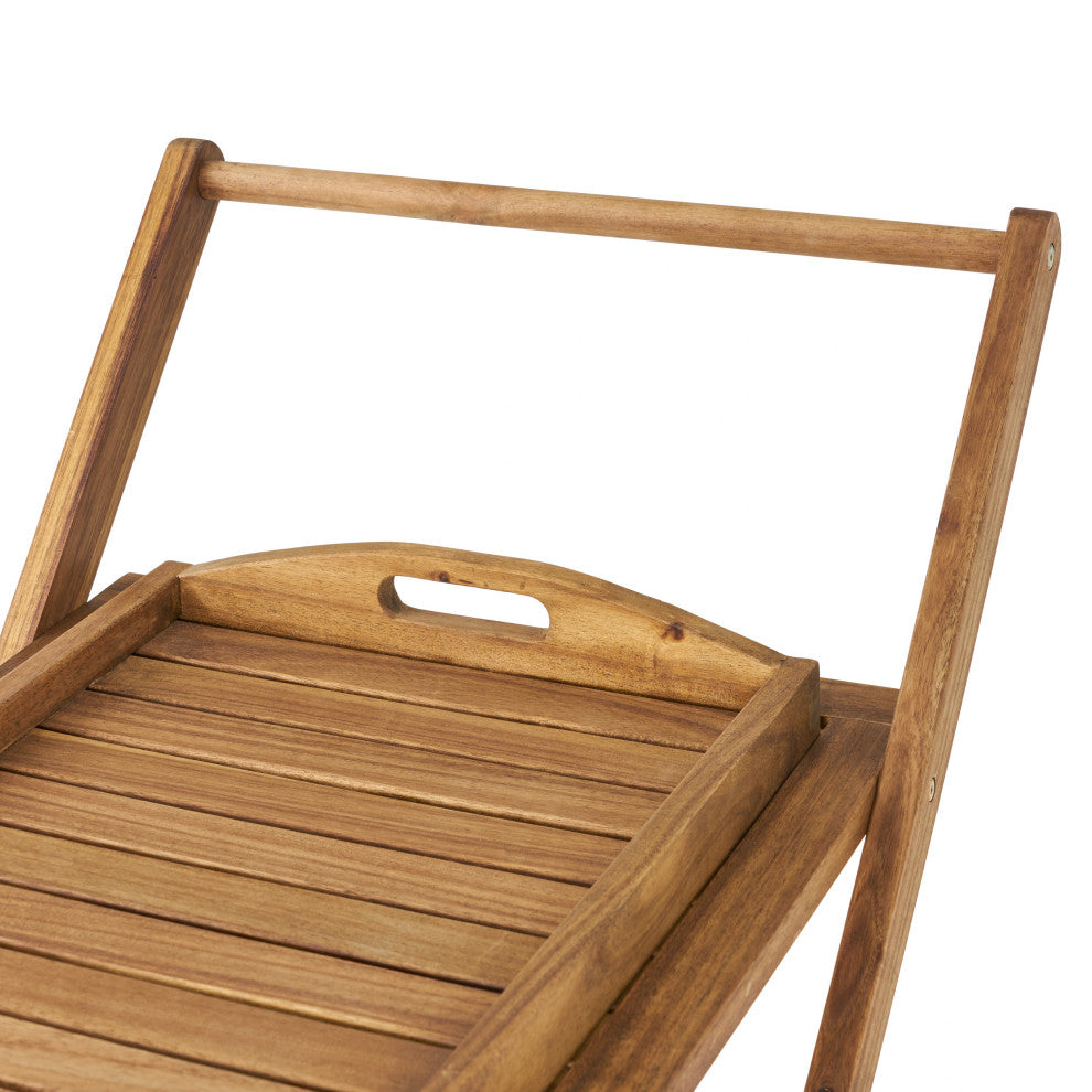 GDF Studio Kadence Solid Wood Natural Stained Kitchen Serving Cart