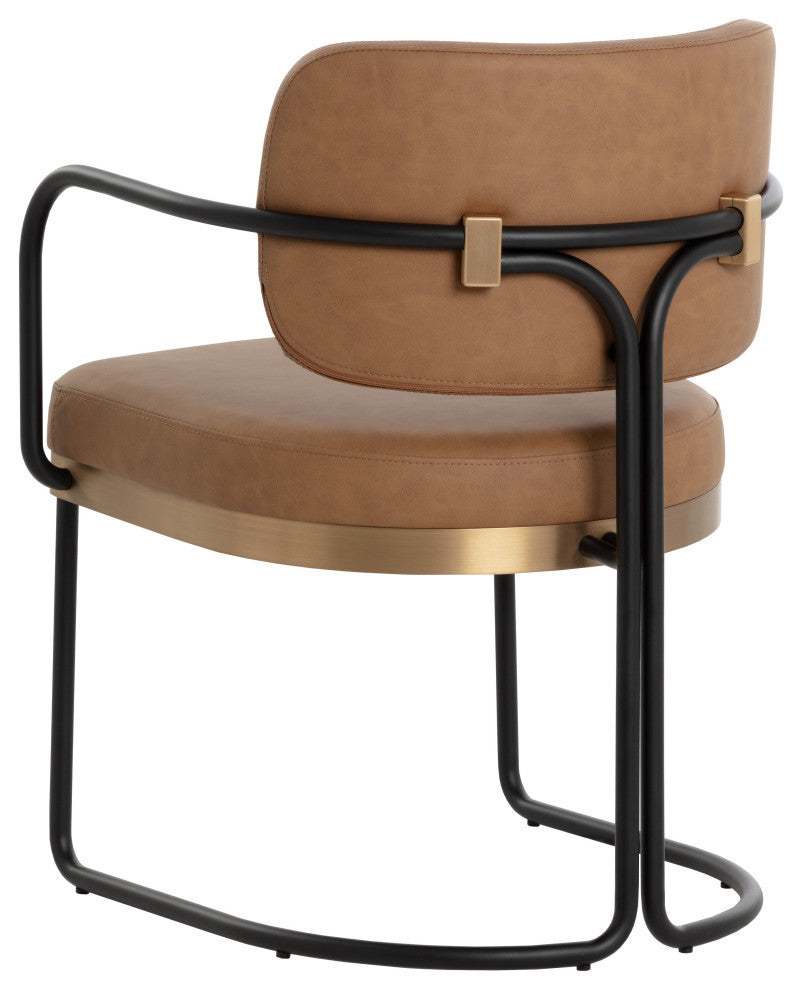Jalen Dining Armchair, Milliken Cognac