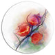 Soft Floral Watercolor On Splashes, Floral Disc Metal Artwork, 23"
