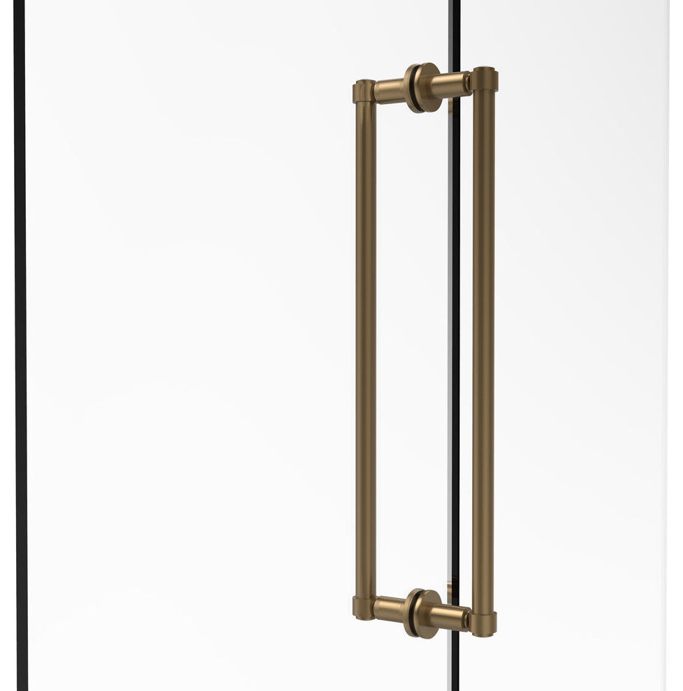 Contemporary 18" Back to Back Shower Door Pull, Brushed Bronze