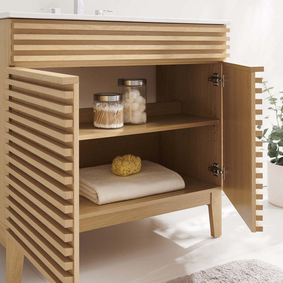 Render 36" Bathroom Vanity, Oak White