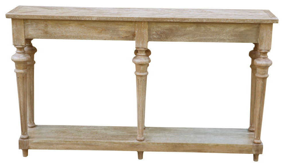 Arin 60" Traditional Turned Leg Console Table, Mango Hardwood