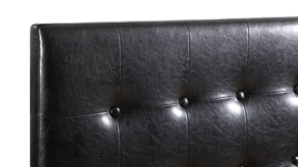 Novo 2 Faux Leather Adjustable Headboard, Black, Full