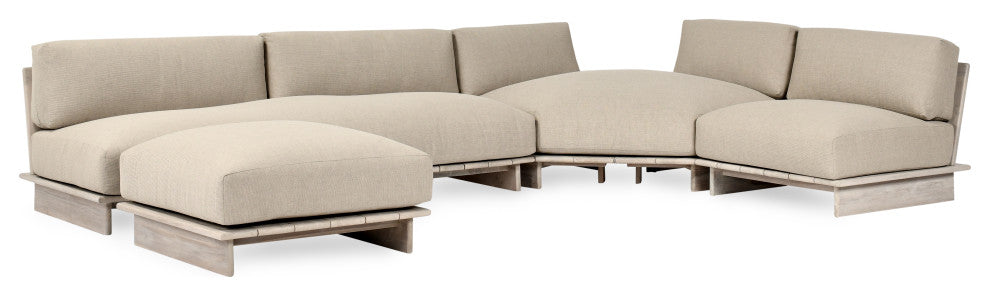 Livia Outdoor Teak Modular Sectional