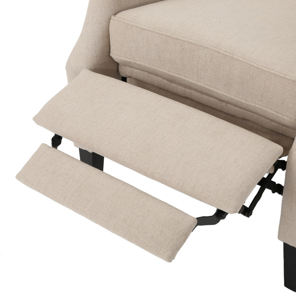 GDF Studio Corbin Fabric Recliner, Set of 2, Wheat and Dark Brown