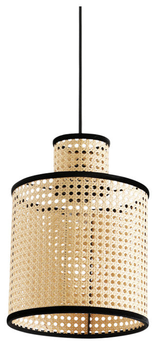 Vidalite Nakuv Rattan And Velvet Mini Pendant Light