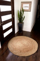 Kerala Natural Jute Rug, Natural and Brown, 4' Round