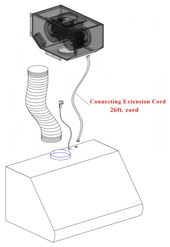 ZLINE 30" Remote Blower Island Mount Hood, Stainless Steel GL2i-RS-30-400
