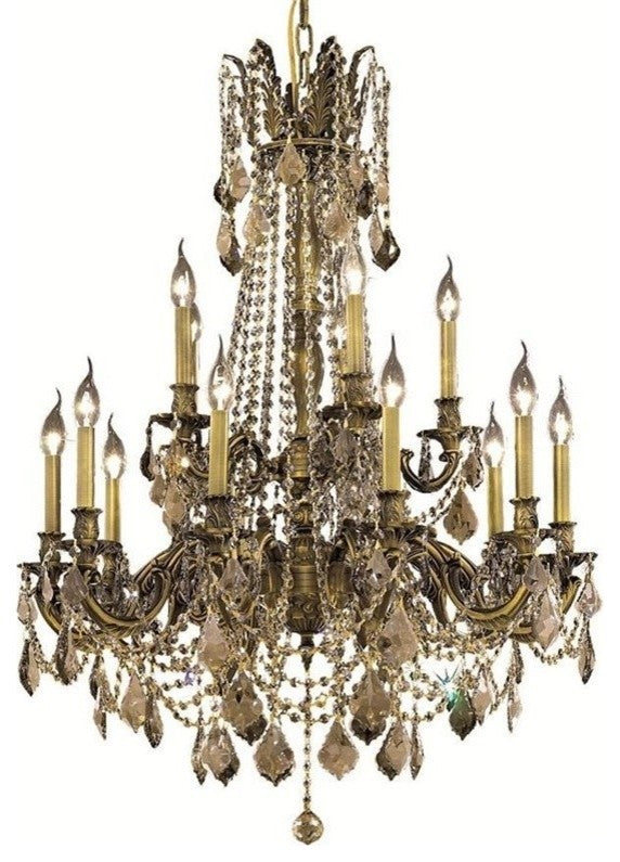 Elegant Rosalia Fixture, Antique Bronze Finish With Spectra Swarovski Crystal