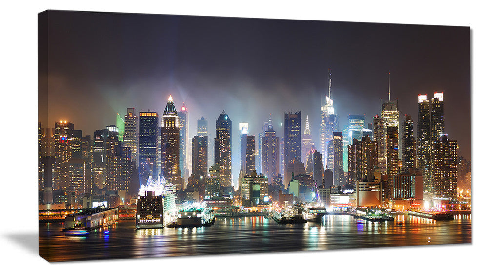 "New York Times Square in Blue Light" Canvas Print40"x20"
