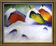 Franz Marc Haystacks in the Snow - 20" x 25" Framed Premium Canvas Print