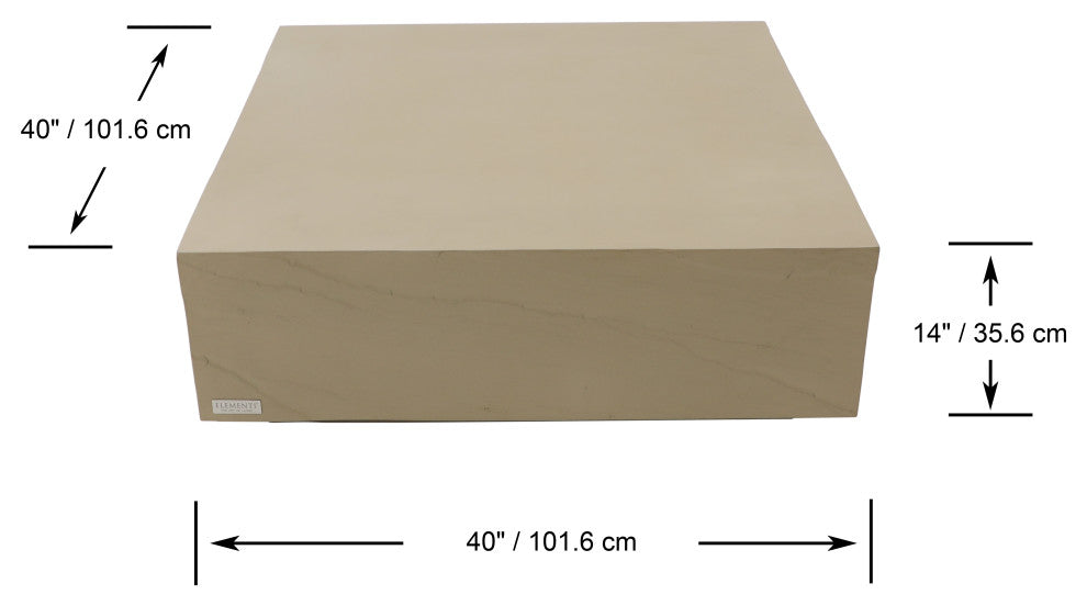 Colorado 40" Square Concrete Coffee Table, Sunlight Yellow