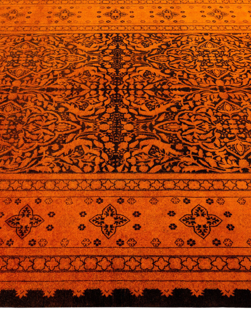 Overdyed One-of-a-Kind Hand-Knotted Area Rug Orange, 6' 4" x 9' 6"