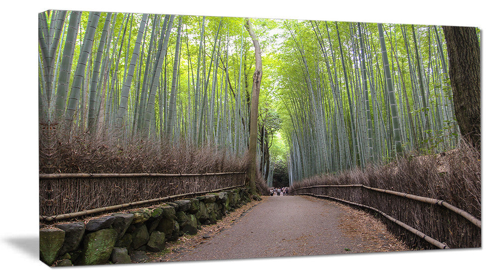 "Arashiyama Bamboo Path Japan" Forest Canvas Wall Art Print, 1 Panel, 60"x28"