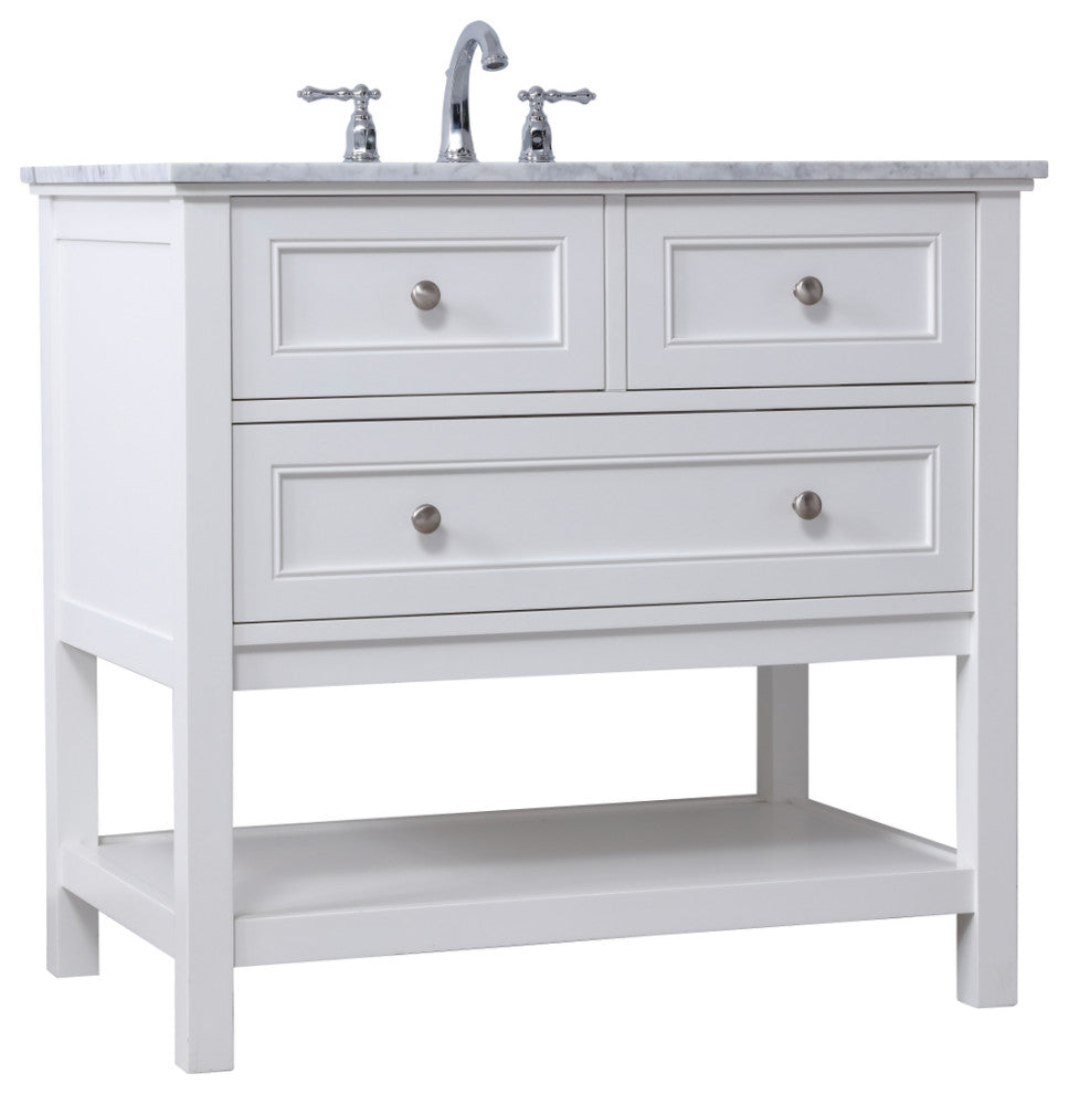 Matilda 36" Single Bathroom Vanity Set, White