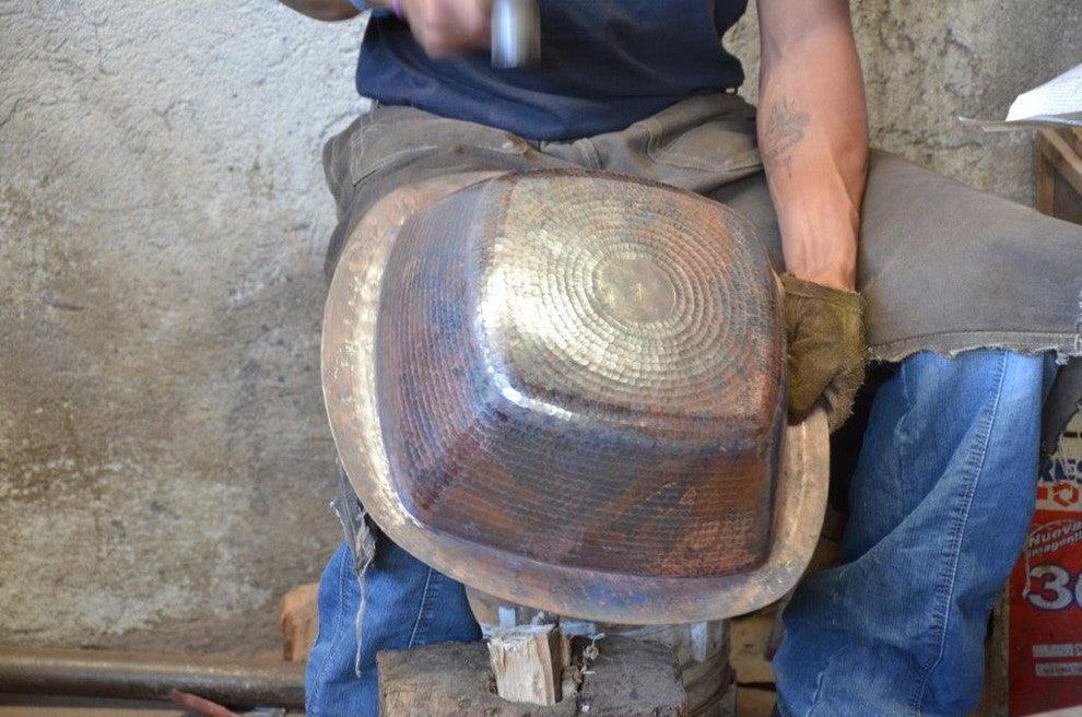 Square 12" Handmade Copper Sink